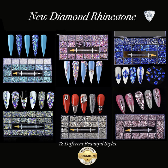 New Diamond box - Mixed Shapes Rhinestone | 20 Shapes/Pack