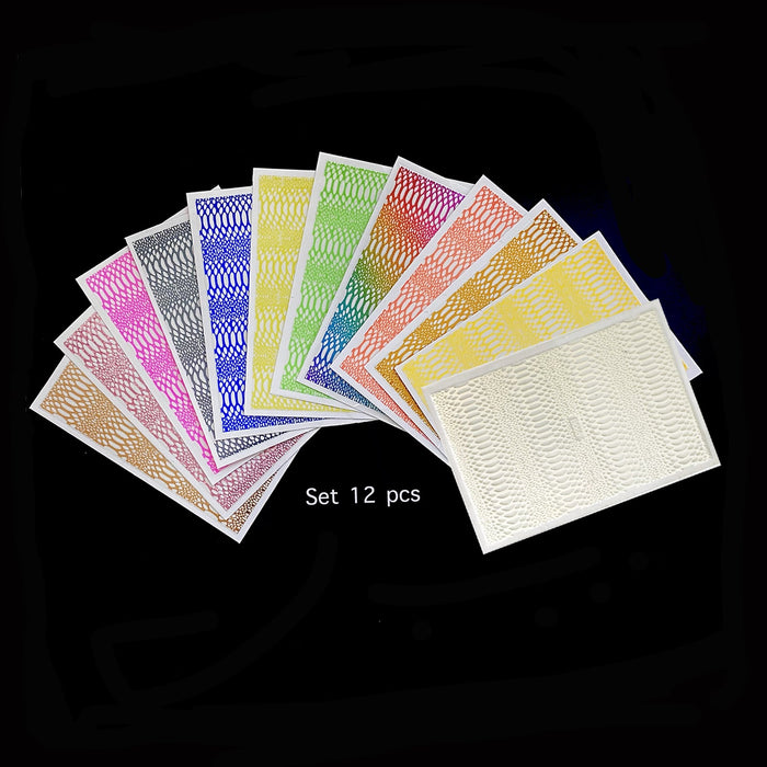 STICKER - SNAKE SKIN - COLORFUL NAIL ART | SET 12 PCS