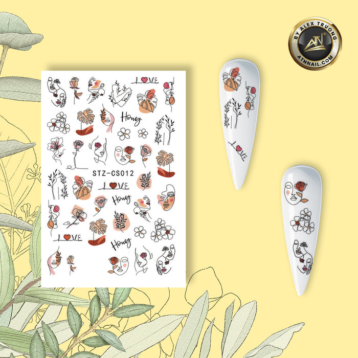 STICKER - LOVE ART & FLOWER SPRING | SET 2 PCS