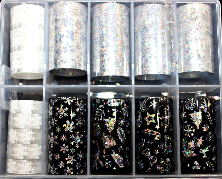 TRANSFER FOIL - CHRISTMAS BLACK & WHITE & SILVER | DFOTX01