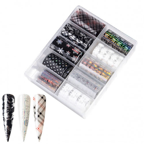 TRANSFER FOIL - CHRISTMAS CAROL BLACK & WHITE & SILVER | DFOTX05