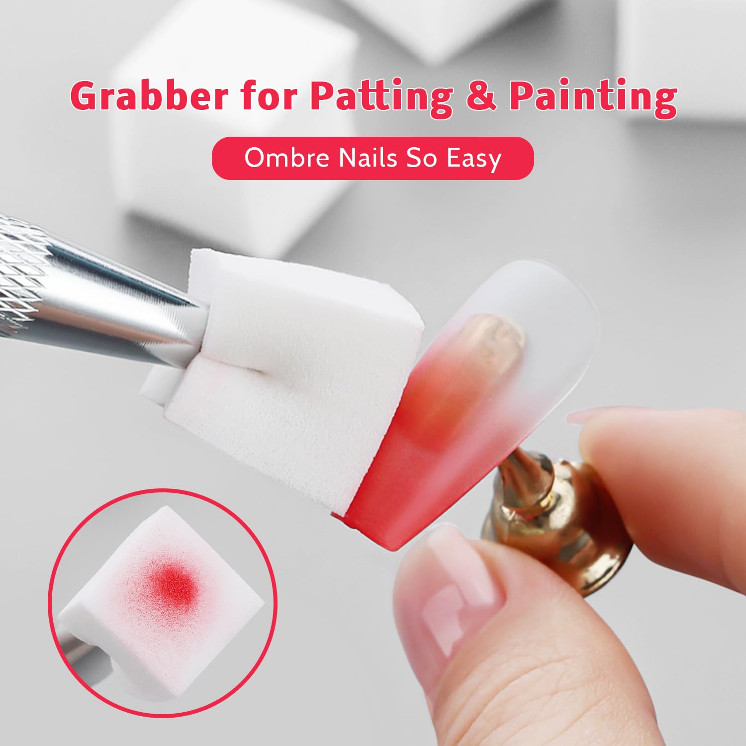 Nail Art Sponge with Grabbing Pen