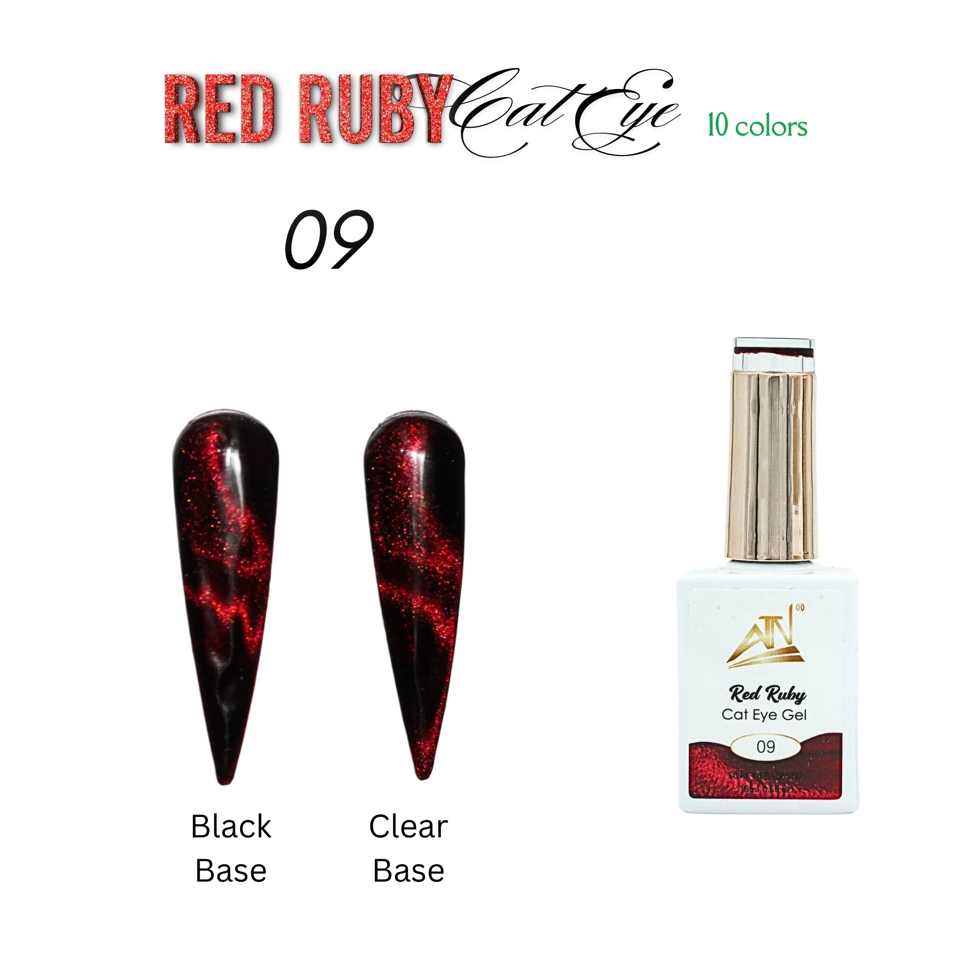 Red Ruby Cat Eye - Set 10 Colors