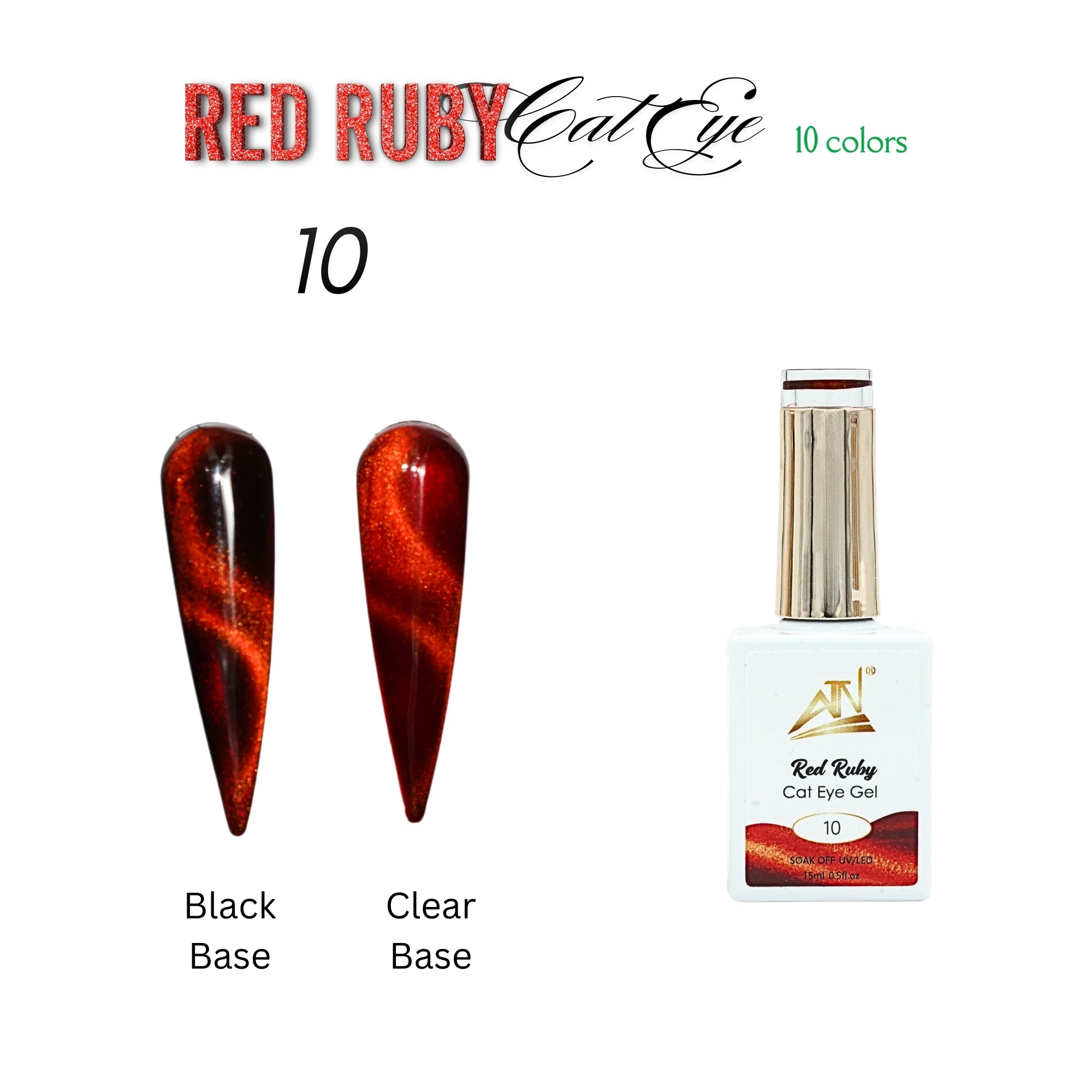 Red Ruby Cat Eye - Set 10 Colors