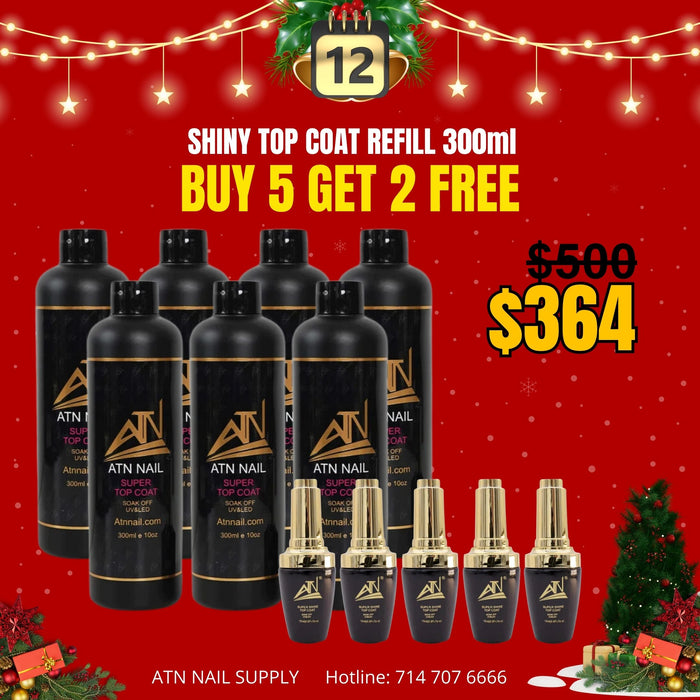 Shiny Top Coat Refill 300ml | Buy 5 Get 2 Free + 5 Bottles 15ml