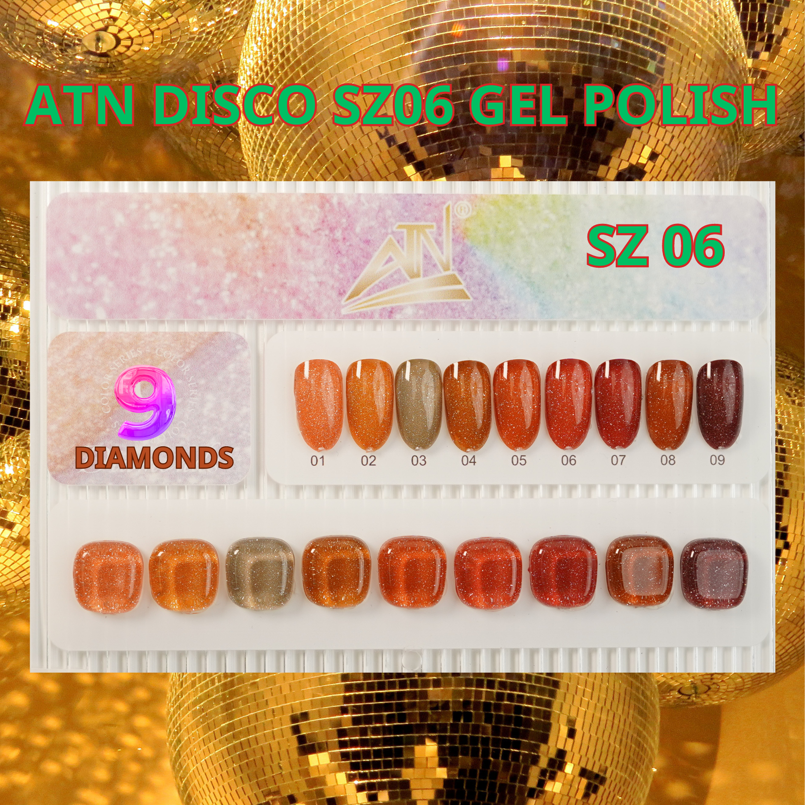 Disco Gel Polish - Set 9 Colors