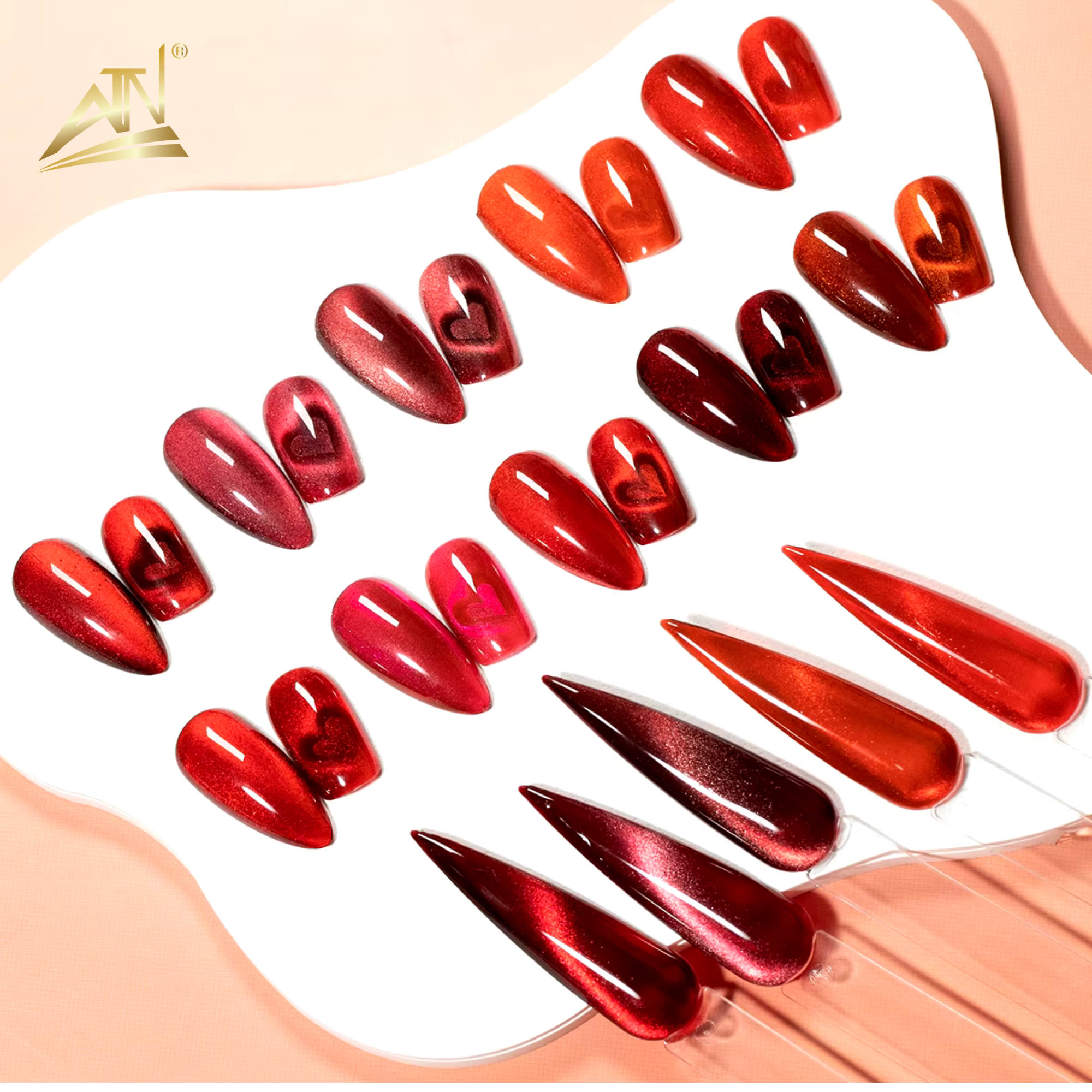 Red Ruby Cat Eye - Set 10 Colors