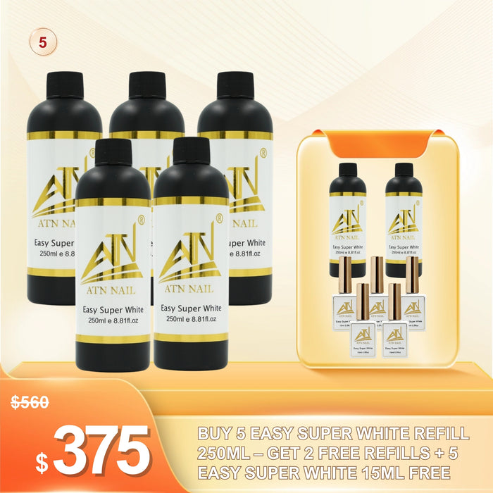 FS0918 – Buy 5 Easy Super White Refill 250ml, Get 2 Refills + 5 Super White 15ml Free