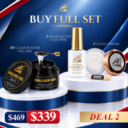 DEAL 2: 20 Builder Gel #01 Clear + 5 ATN Diamond Top Coat 15ml + 2 ATN Clear Chrome