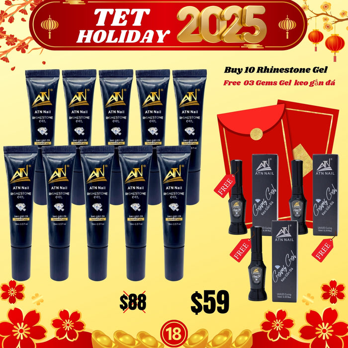 Tet Holiday 2025 - Buy 10 Rhinestone Gel - Free  03 Gems Gel