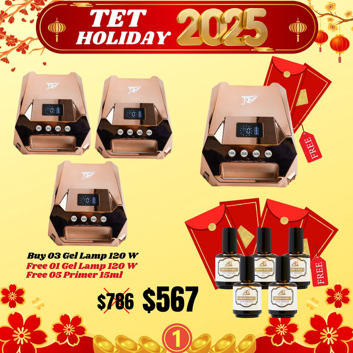 Tet Holiday 2025 - Buy 03 Gel Lamp 120 W - Free 01 Gel Lamp 120 W, 05 Primer 15ml