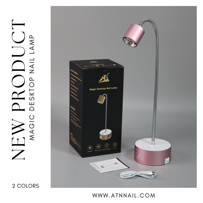 ATN Magic Desktop Nail Lamp – 12W Rechargeable LED UV Nail Light with Flexible Neck