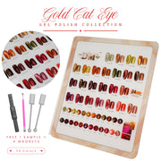Gold Cat Eye Gel Polish - Set 24 colors | DM Collection