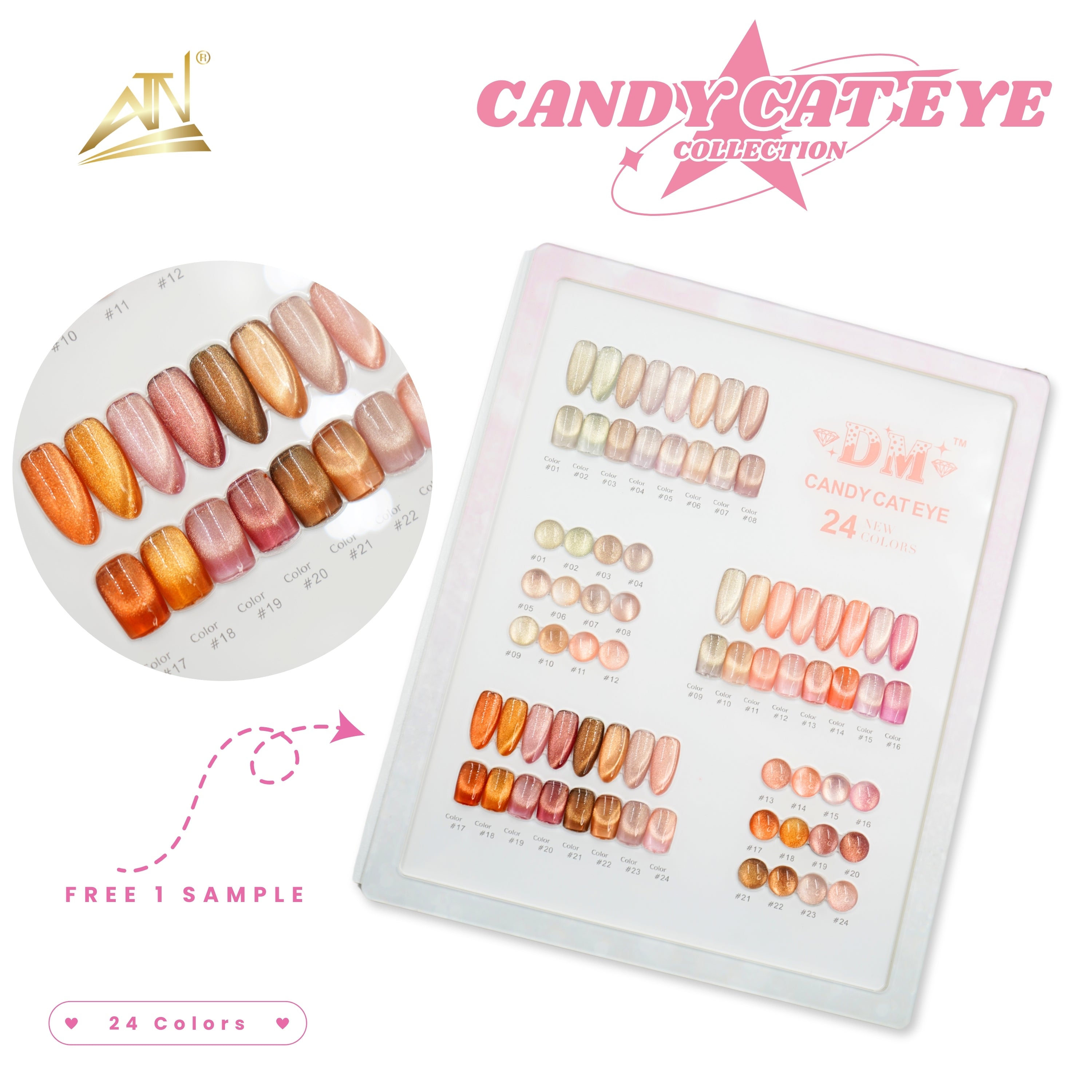 Candy Cat Eye Gel Polish – Set 24 Colors | DM Collection