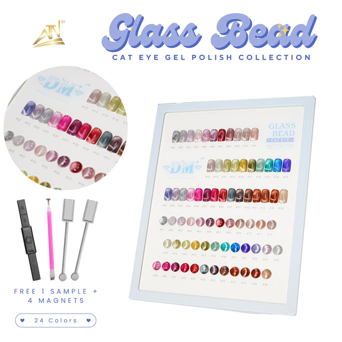 DM Glass Bead Cat Eye Gel Polish Collection - 24 Colors