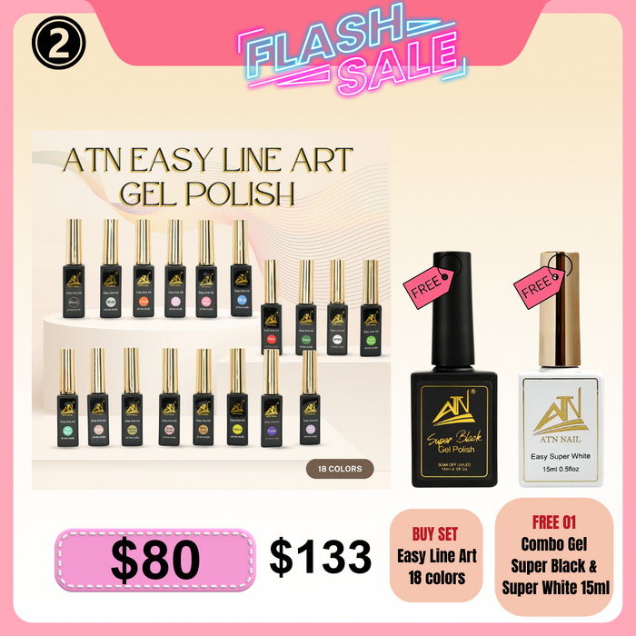 FS0908 - Buy set Easy line Art Free Combo Gel Super Black & White 15ml