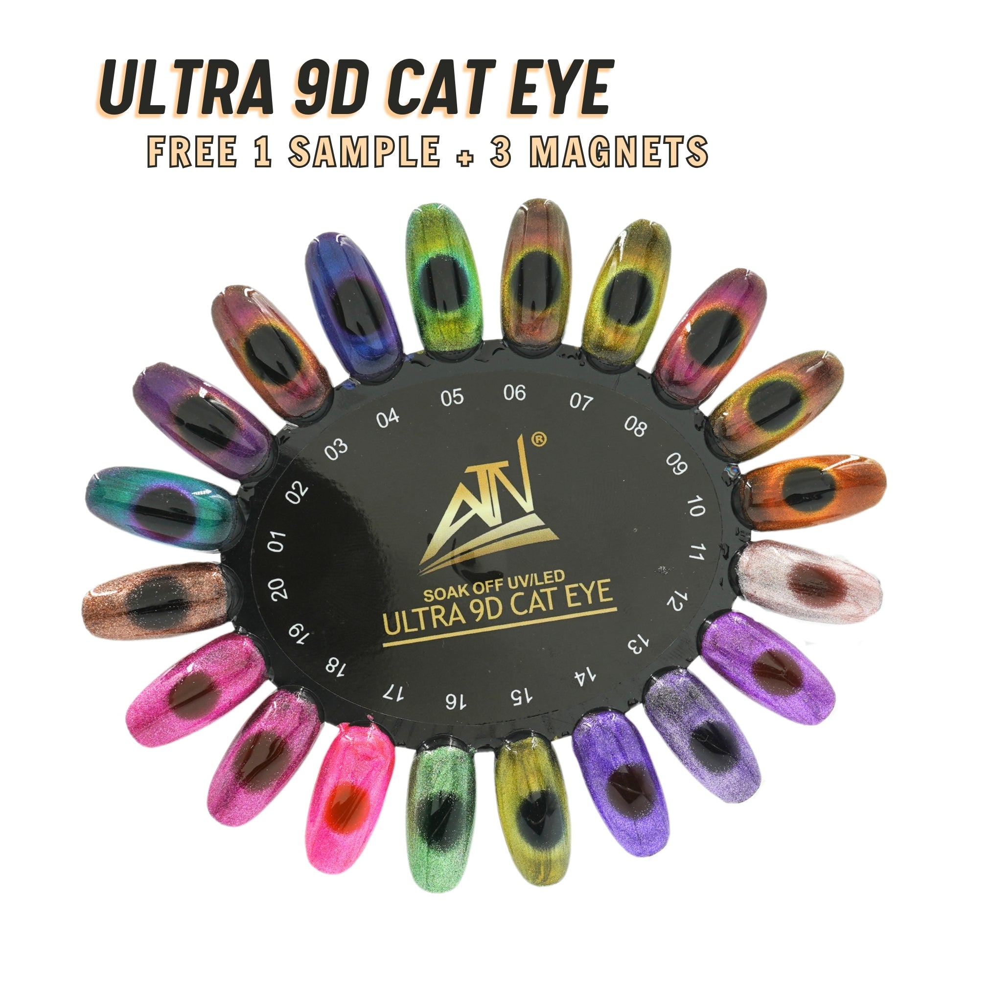 Sơn gel mắt mèo ATN ULTRA 9D 15 ml | Bộ 20 màu