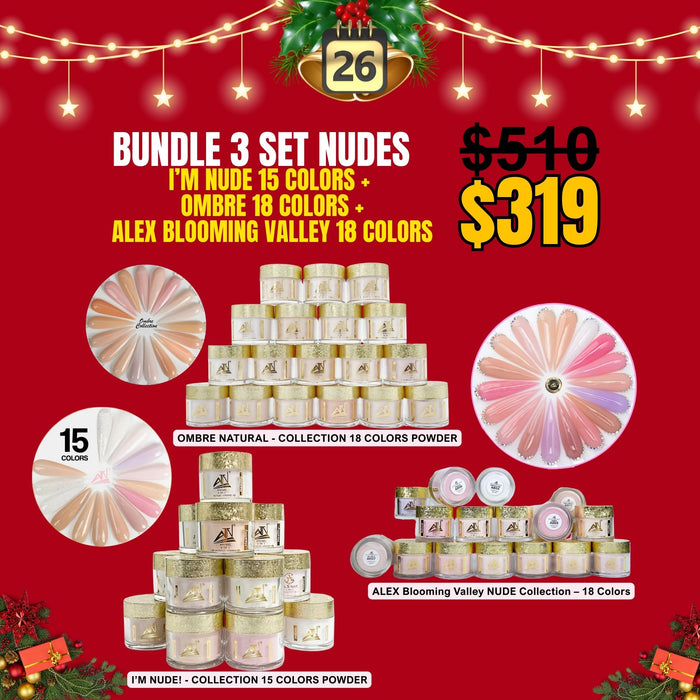 Bundle 3 Set Nude Colors | I'm Nude 15 Colors + Ombre 18 Colors + Alex Blooming Valley 18 Colors