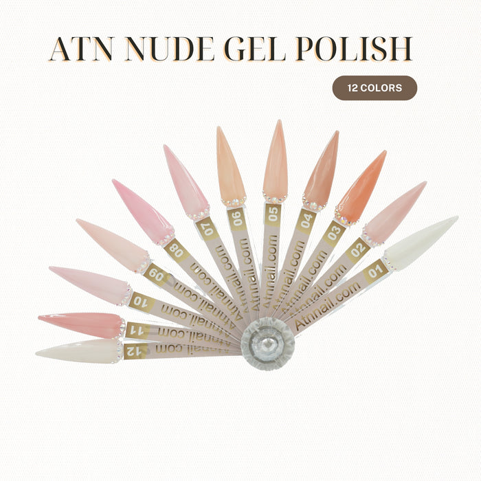 ATN GEL POLISH - 12 BEAUTIFUL NUDE COLORS