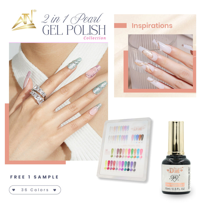 DM 2 in 1 Pearl Gel Polish Collection - 36 Colors