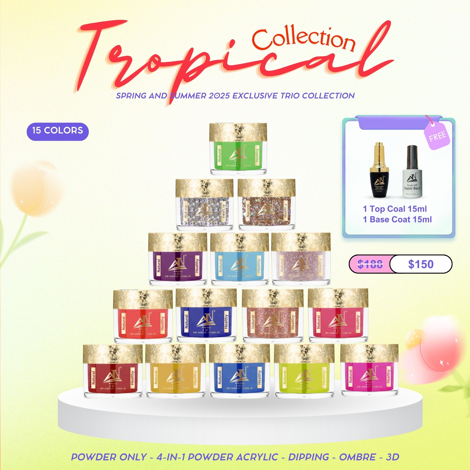 ATN Tropical Collection – Spring/Summer 2025 Nail Trio Set (Powder, Gel & Lacquer)