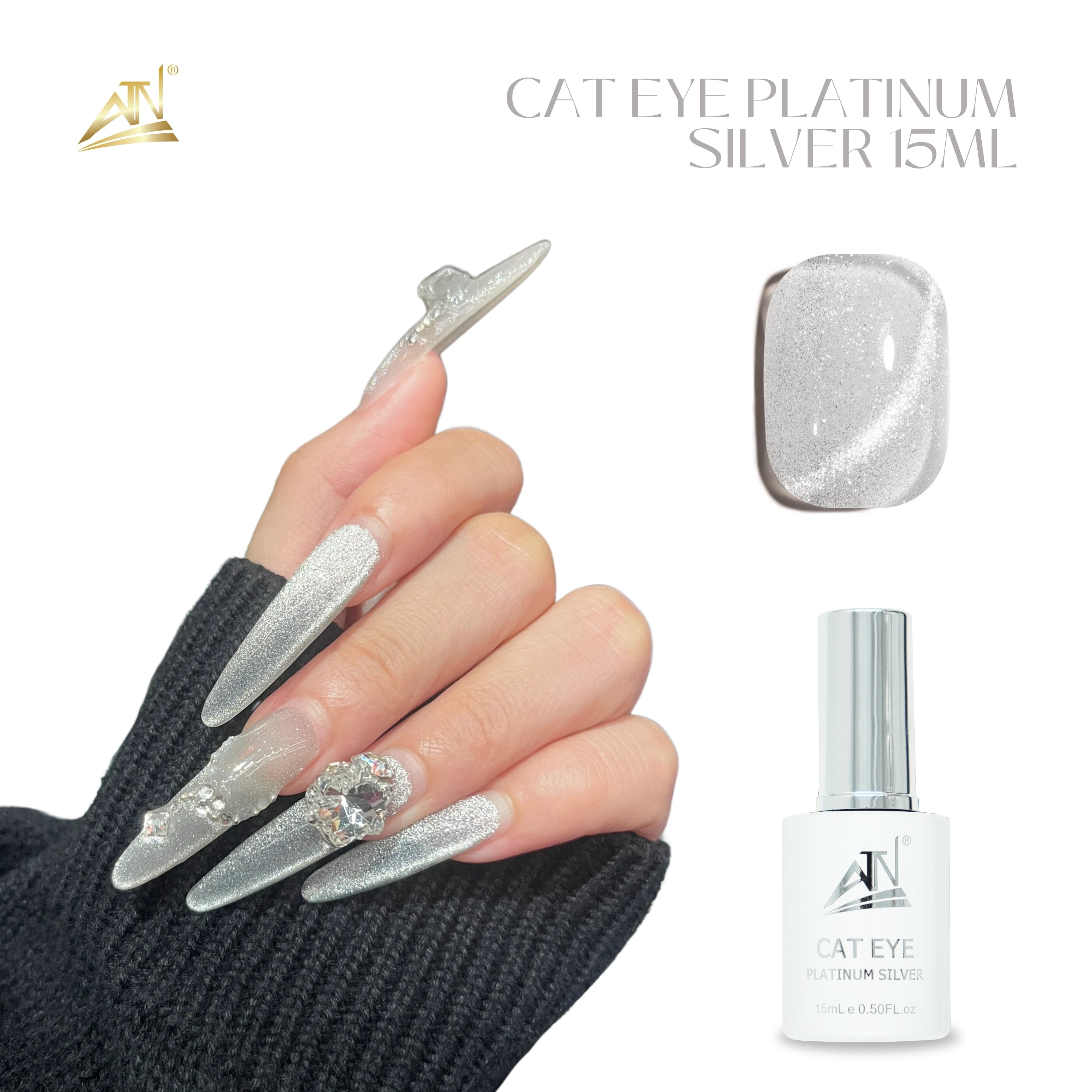 Gel mắt mèo ATN – Bạch kim bạc 15ml