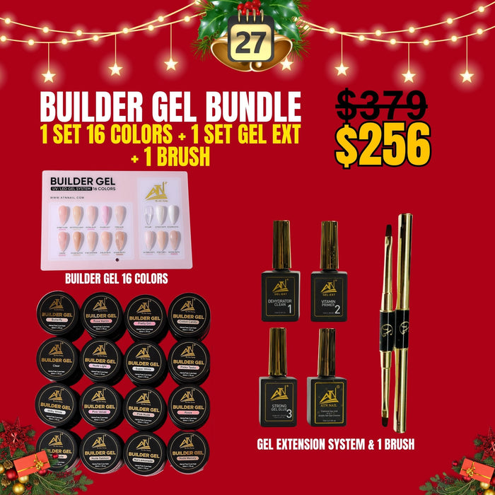 Builder Gel Bundle | 1 Set 16 Colors + 1 Set Gel Ext + 1 Brush