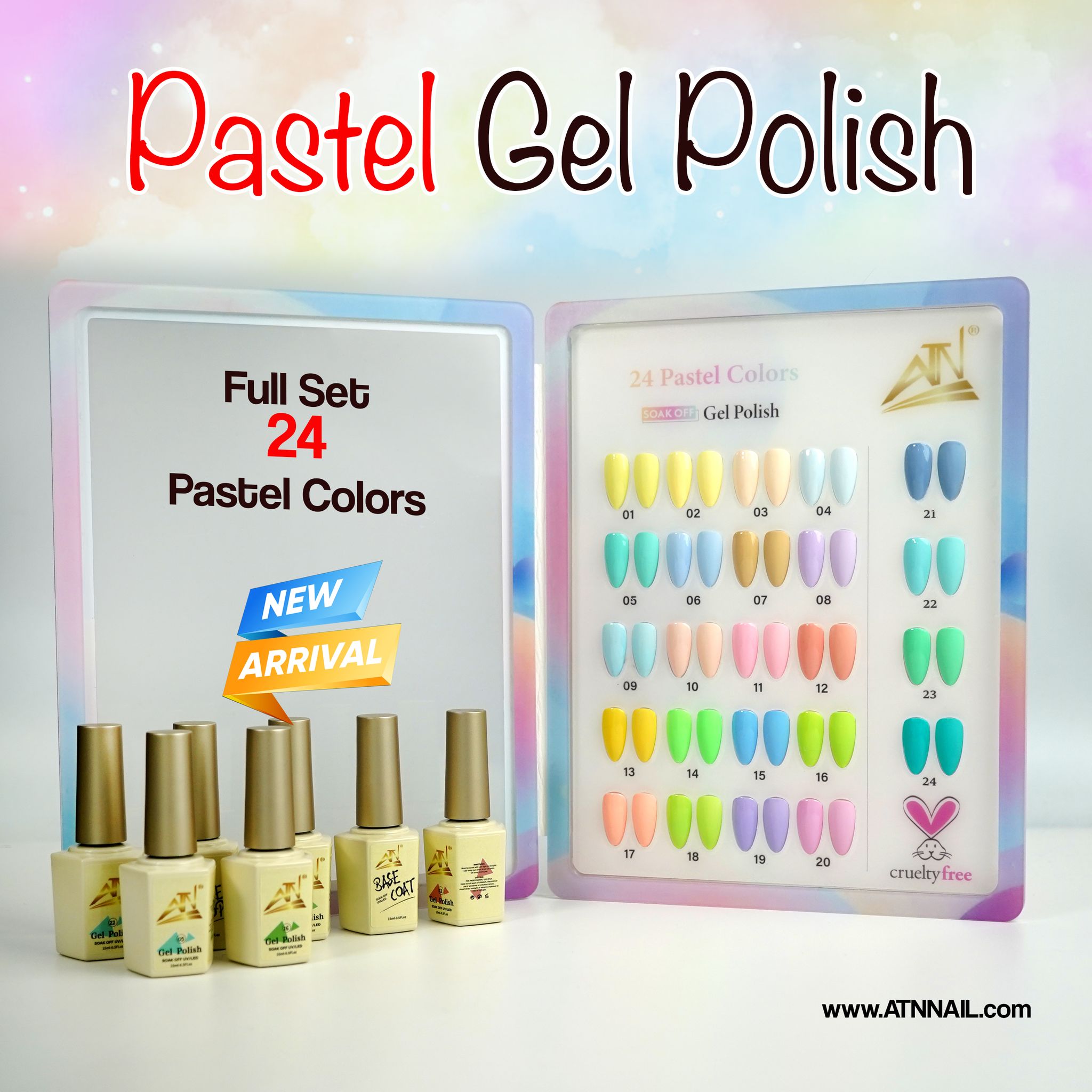 ATN GEL POLISH - PASTEL COLORS | SET 24 Colors