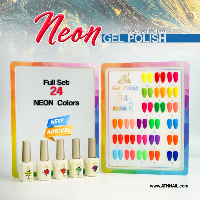 ATN GEL POLISH - NEON COLORS | SET 24 Colors