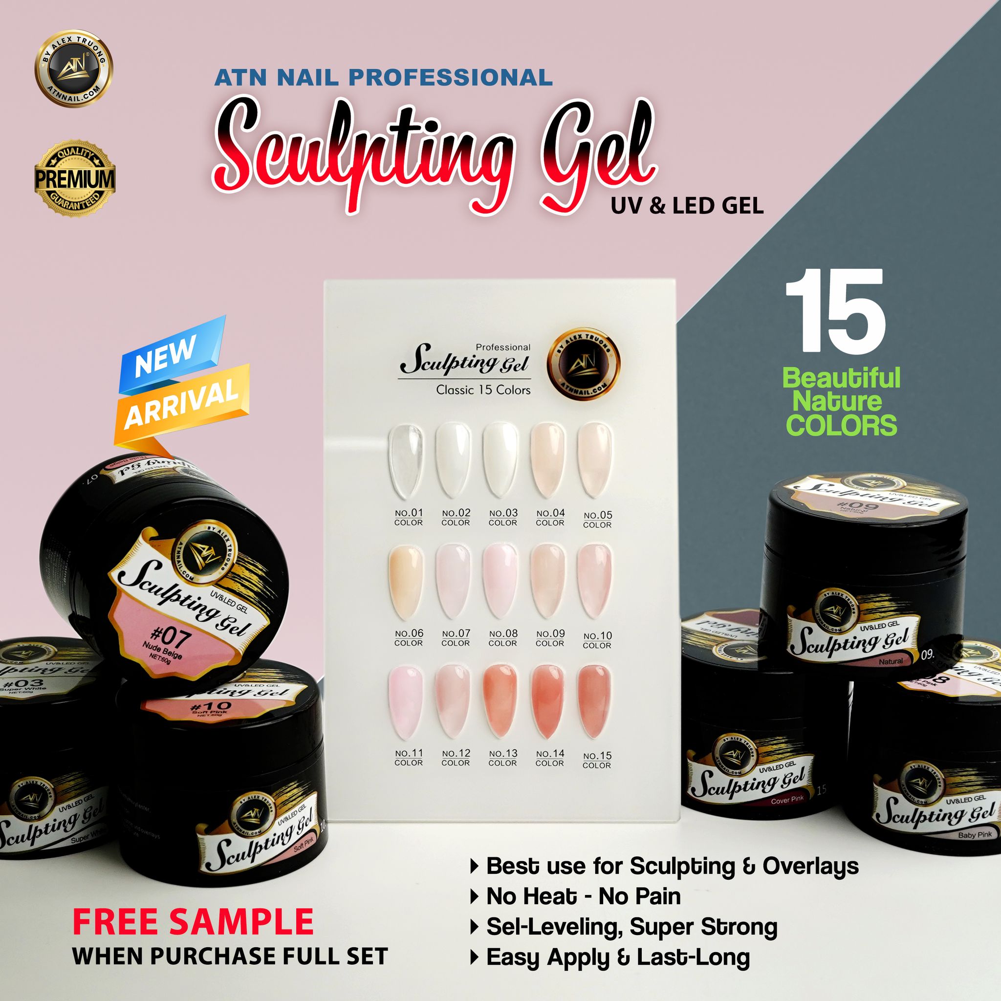 ATN SCULPTING GEL _BUILDER GEL - 15 MÀU
