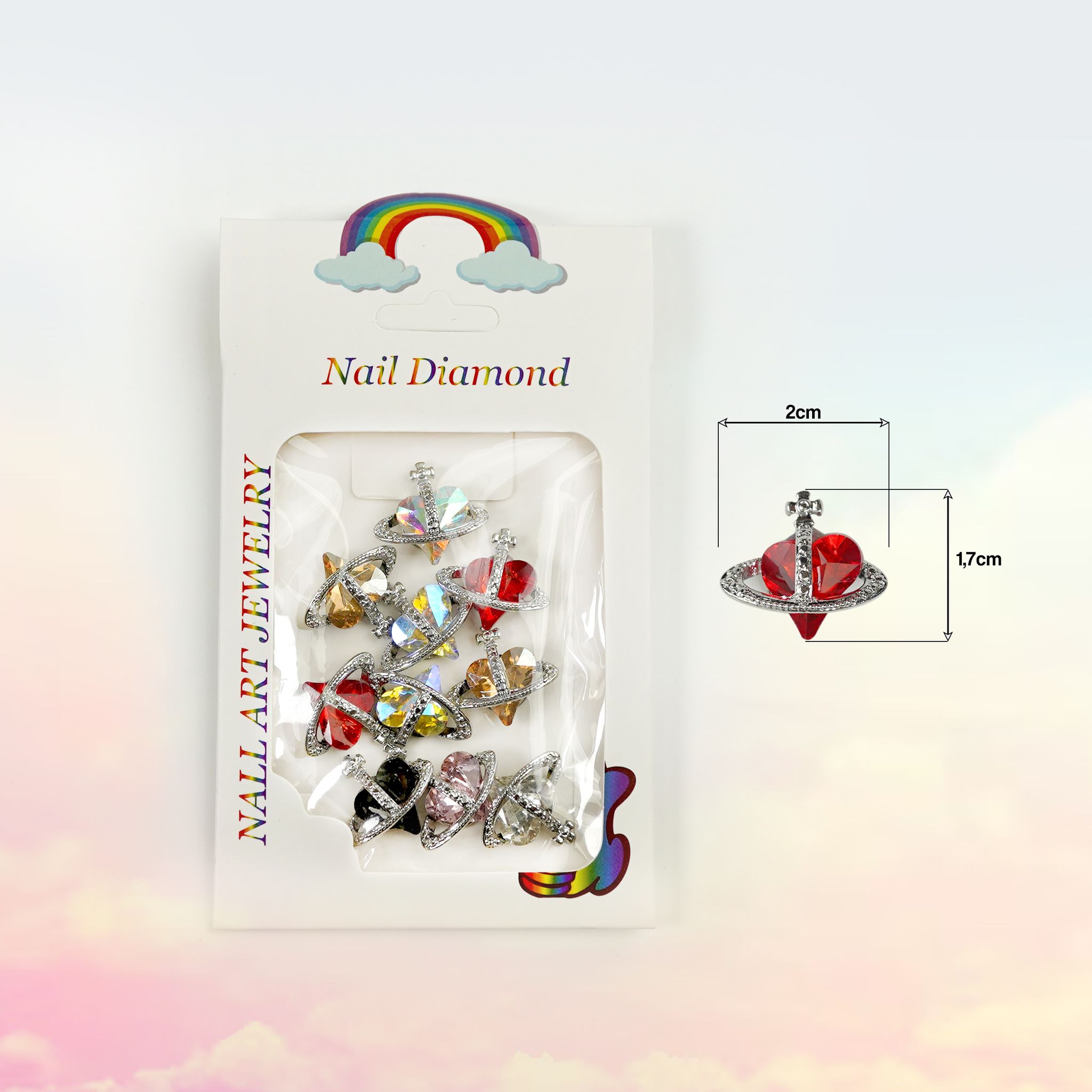 NAIL DECORATION - CHARM - CROSS-HEART_ BIG BIG SIZE | BAG 12 PCS