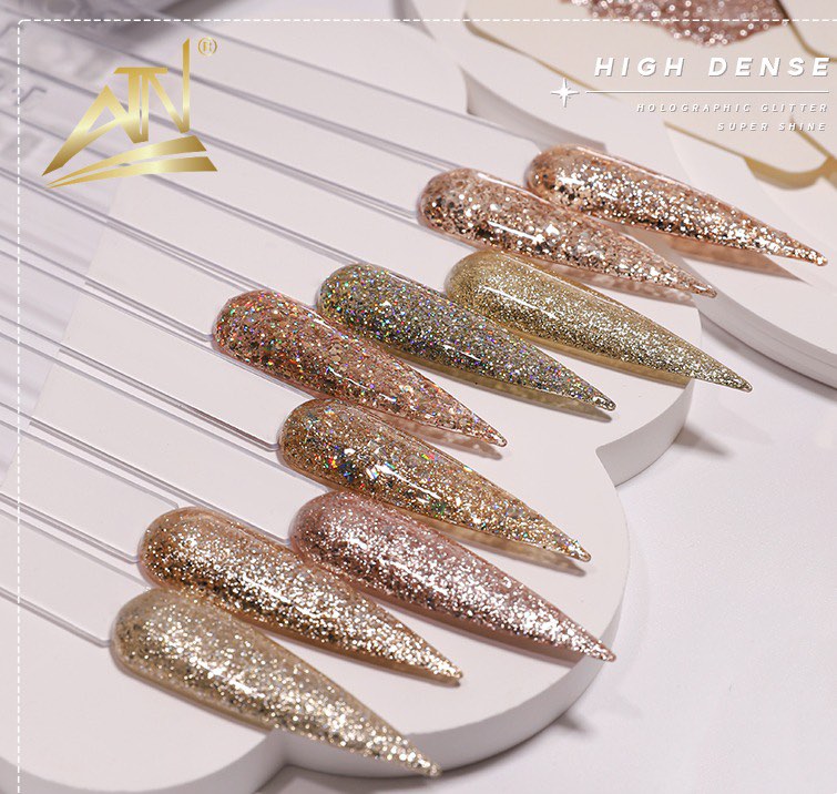 ATN Holographic Glitter Gel Polish - Set 9 Colors