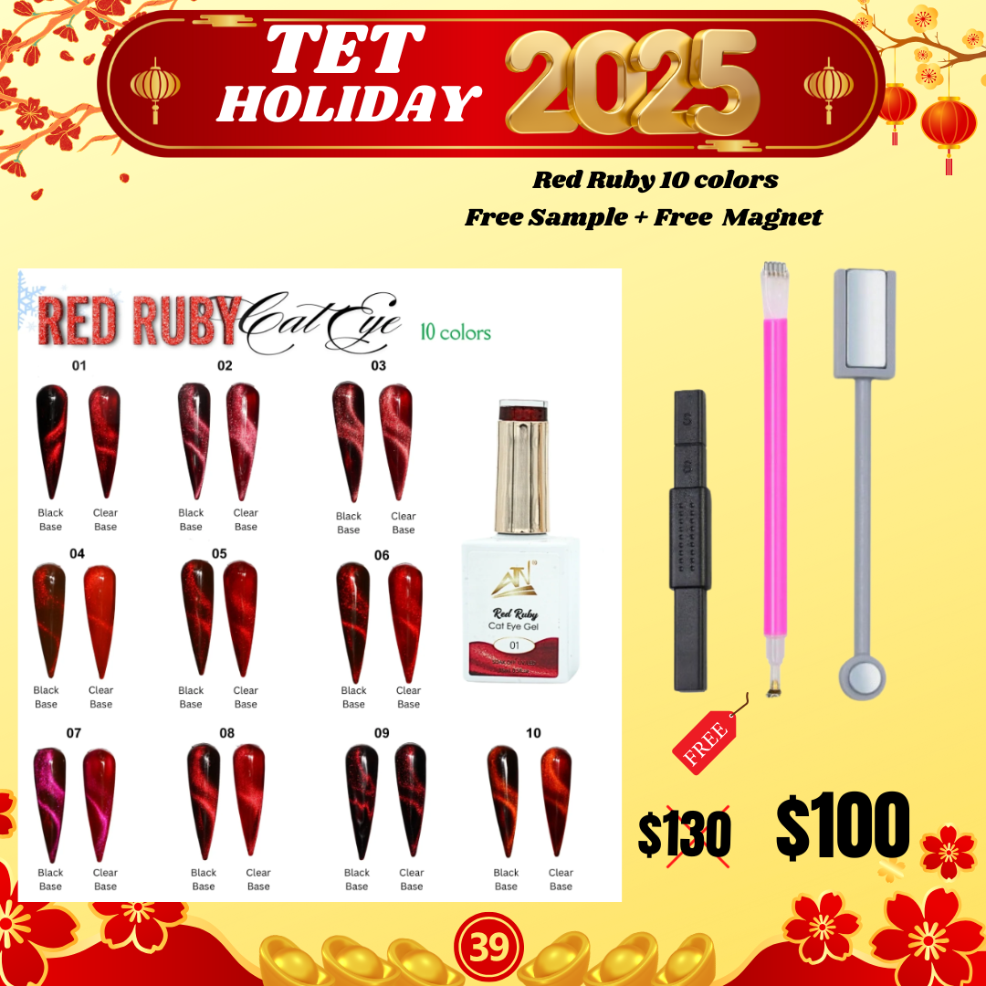 Tet Holiday 2025 - Ruby Cat eye Free Sample + Free Magnet — ATN Nail Supply