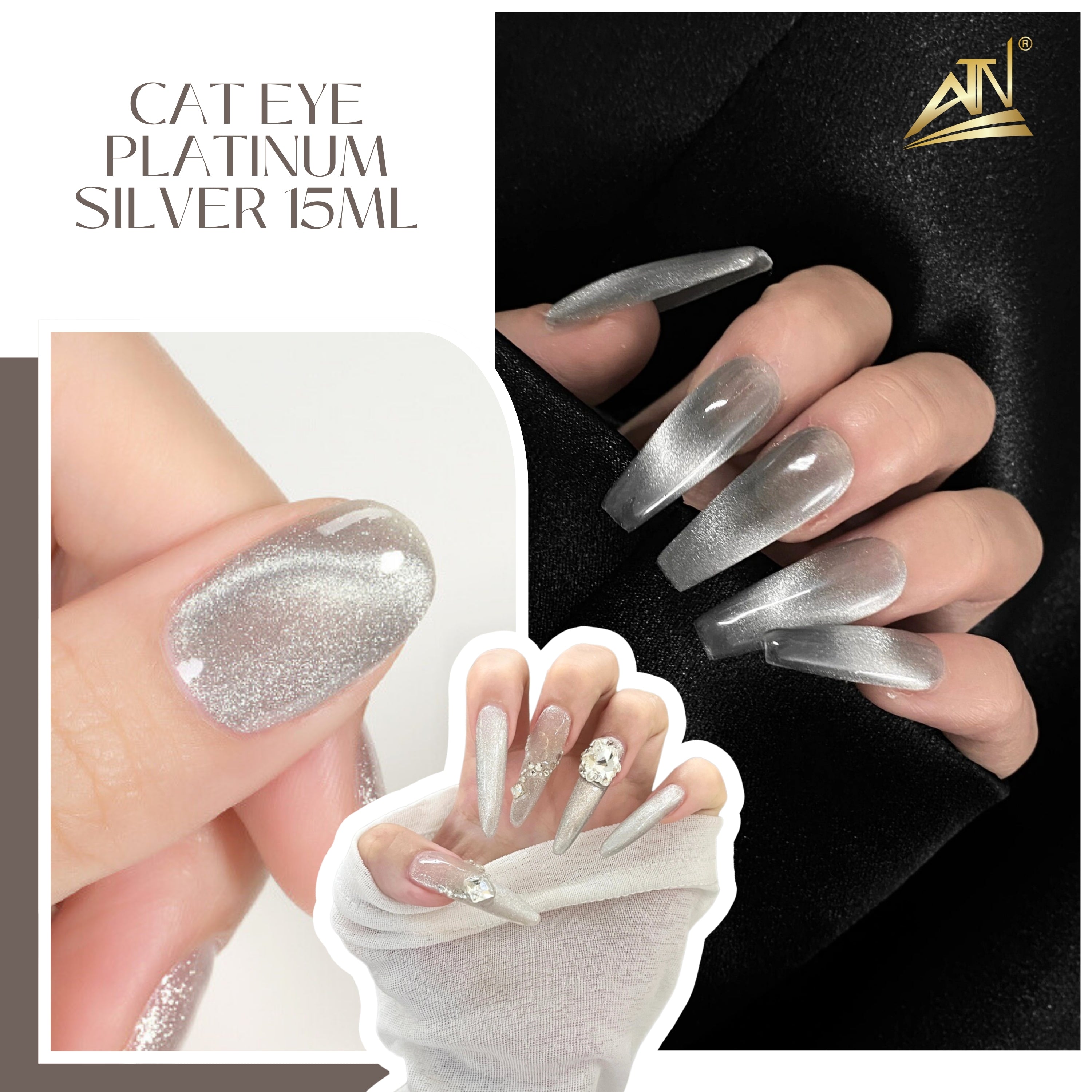 Gel mắt mèo ATN – Bạch kim bạc 15ml