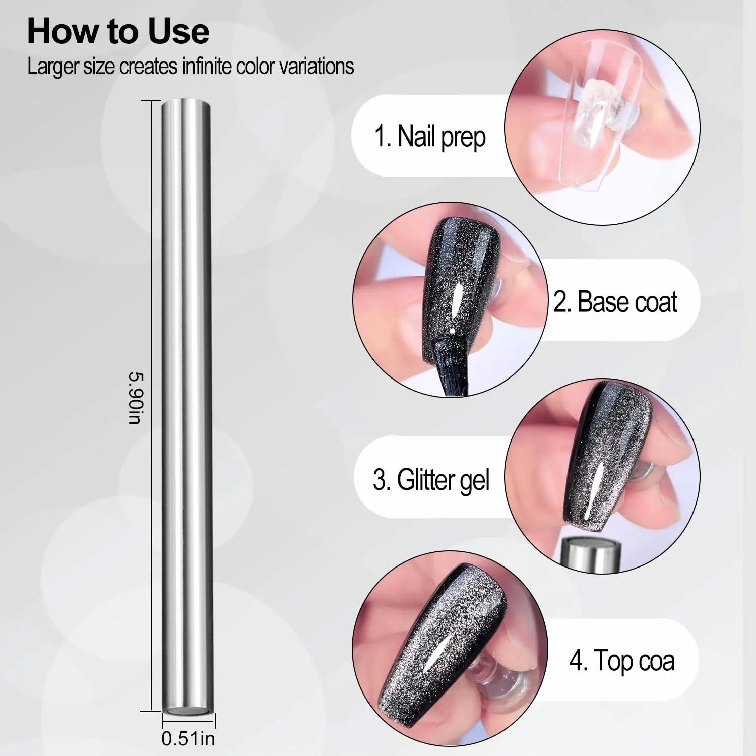 Double-head Nail Magnet for Cat Eye Gel Polish Large Size