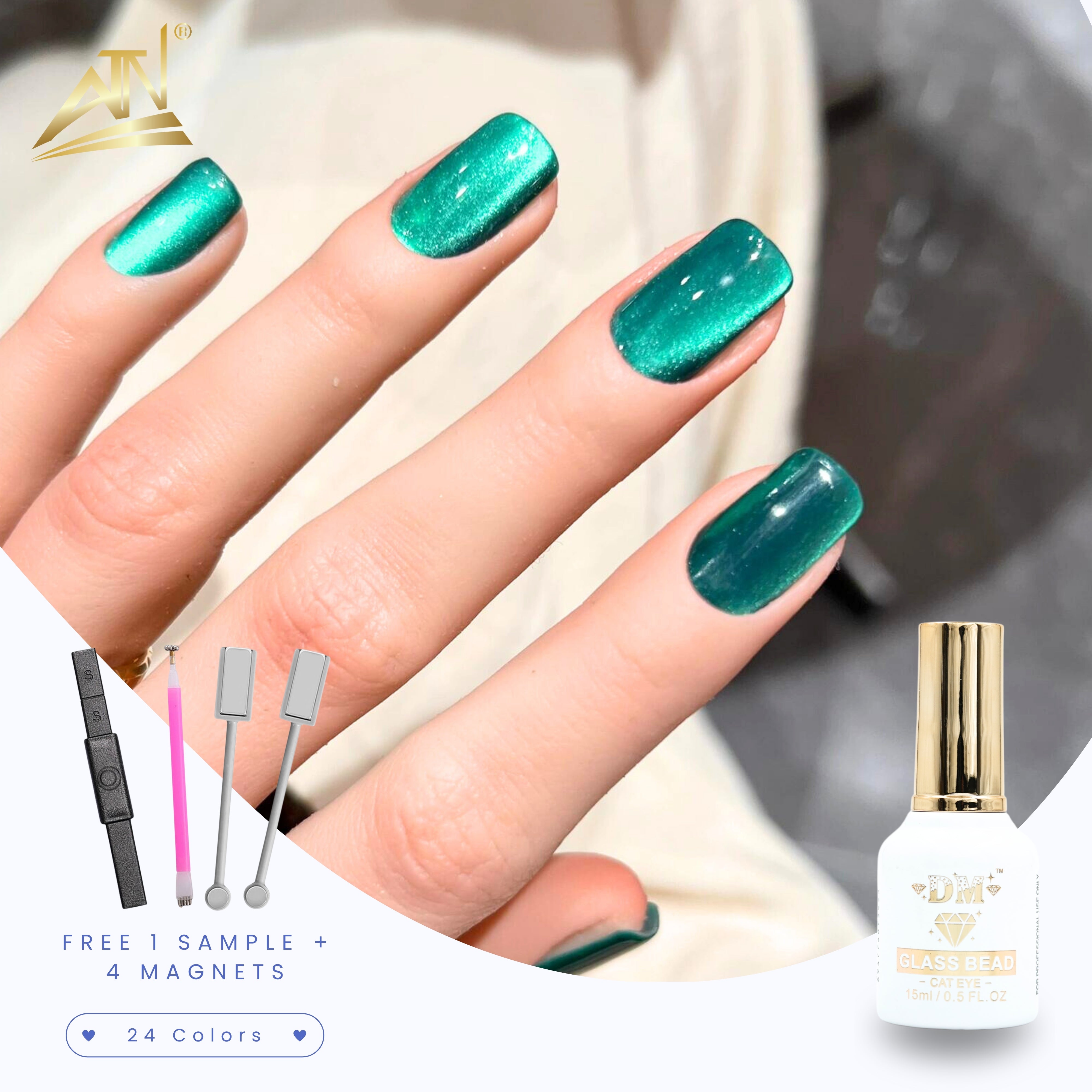 DM Glass Bead Cat Eye Gel Polish - Set 36 Colors