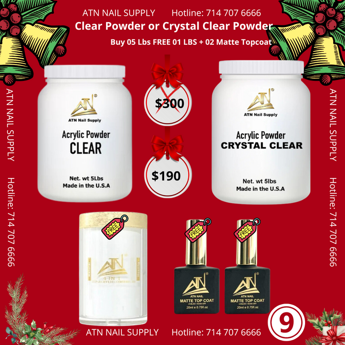 CHRISTMAS SALE 2023- CLEAR POWDER OR CRYSTAL CLEAR POWDER - BUY 05LBS FREE 01 LBS + 2 MATTE TOP COAT (9)
