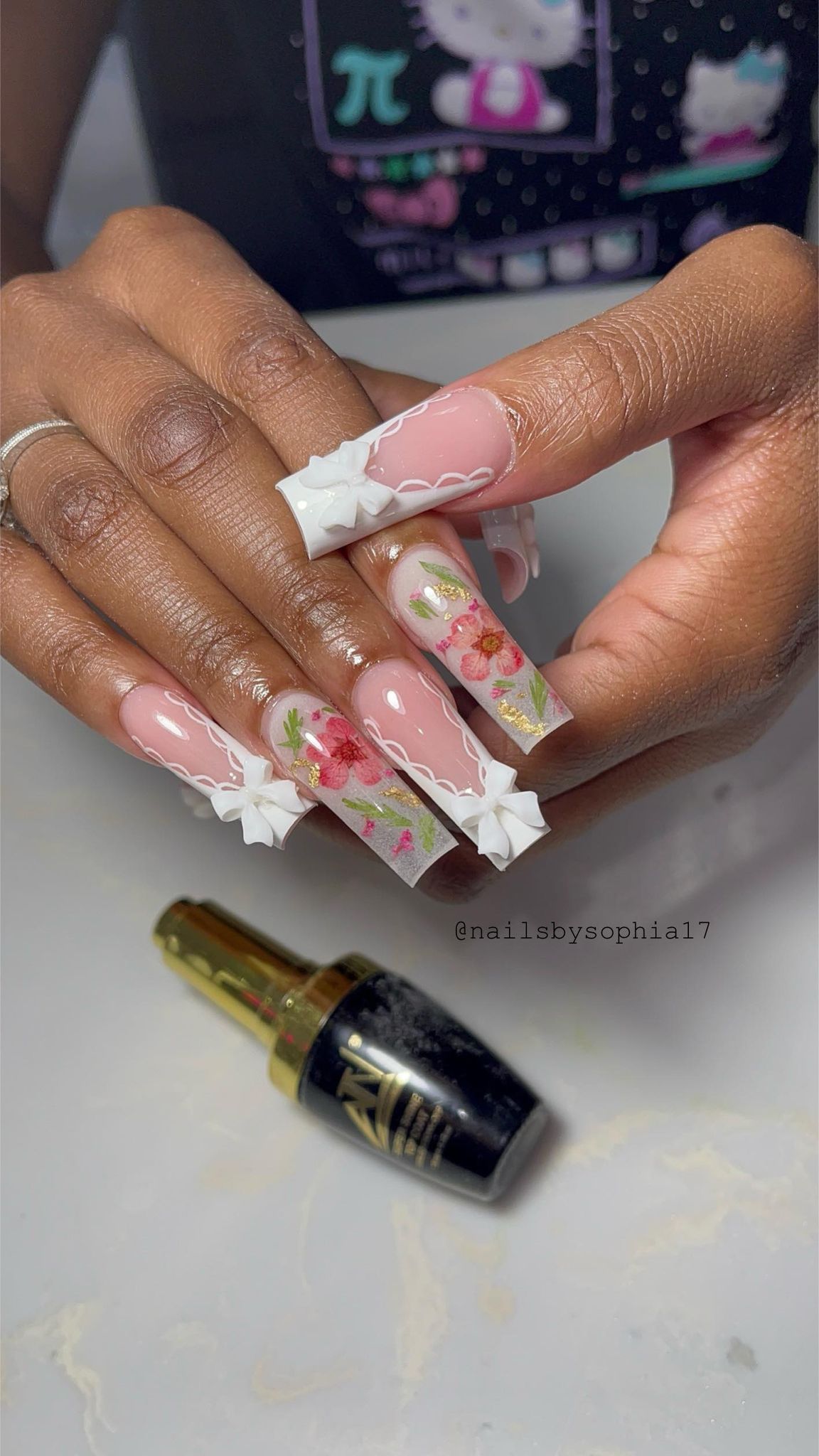 Nail Decoration White Bow - 100pcs/Bag