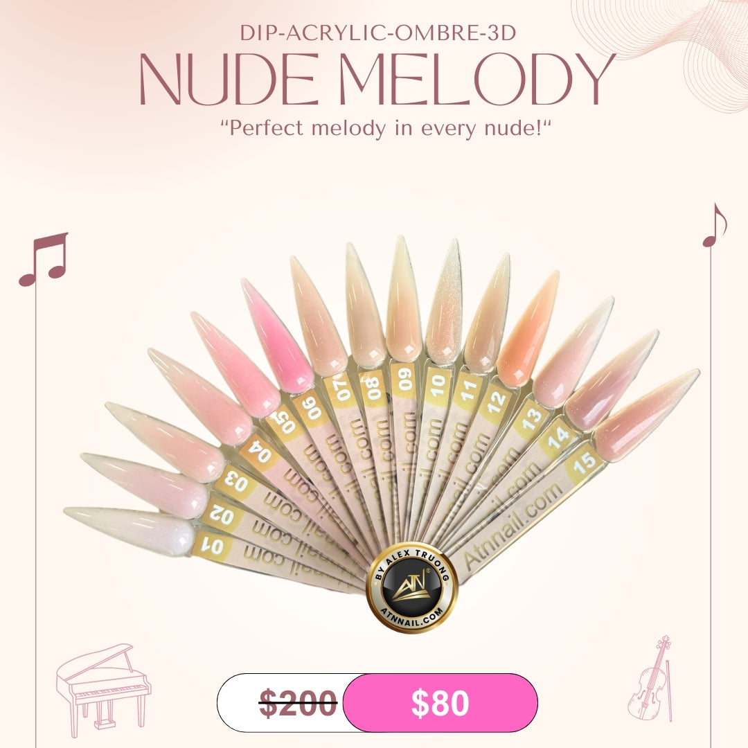 Nude Melody Acrylic Powder 2oz - Set NM 15 Colors