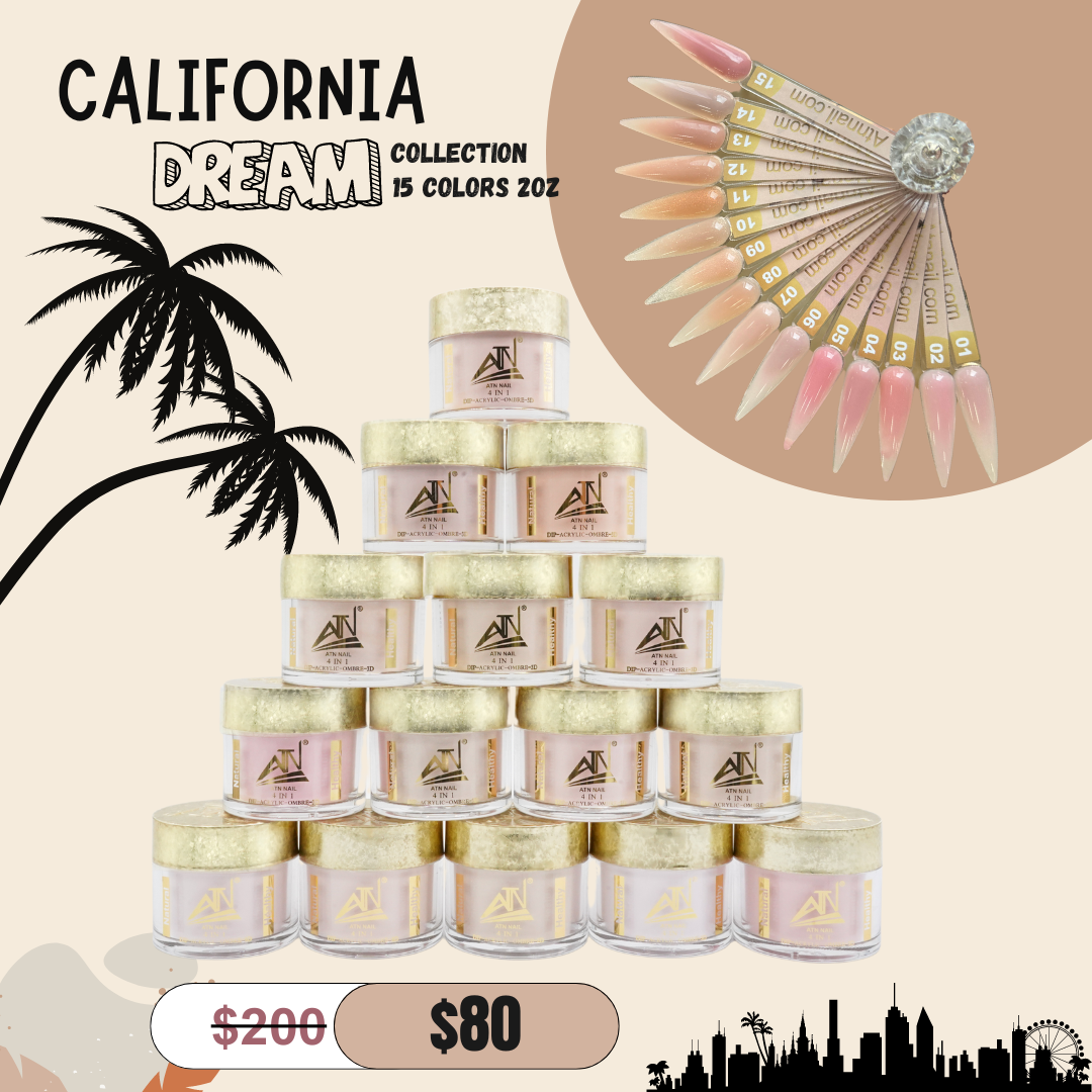 California Dream Acrylic Powder 2oz - Set CD 15 Colors