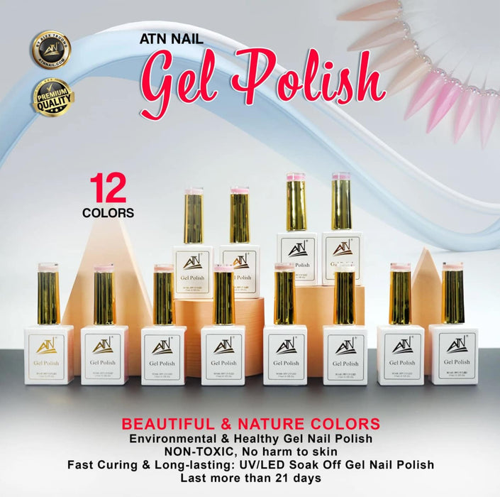 ATN GEL POLISH - 12 BEAUTIFUL NUDE COLORS