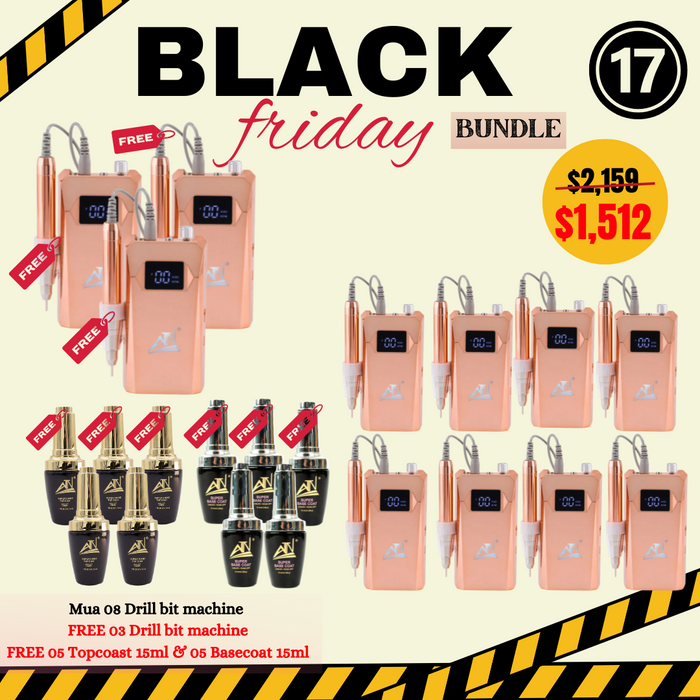 Black Friday 2024 - Buy 8 Drill bit Machine free 3 Drill bit Machine & 5 Top coat 15ml & 5 Base coat 15ml (17)