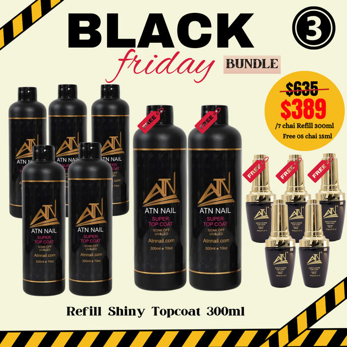 Black Friday 2024- Top coat refill- Mua 5 chai refill 300ml tang 2 chai refill top coat 300ml+ 5 chai top coat 15ml (3)