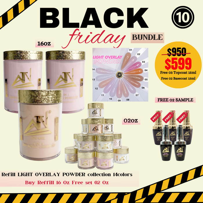 BLACK FRIDAY - Mua set OVERLAY powder 18oz free full set 2oz free (3top+2base)15ml (10)