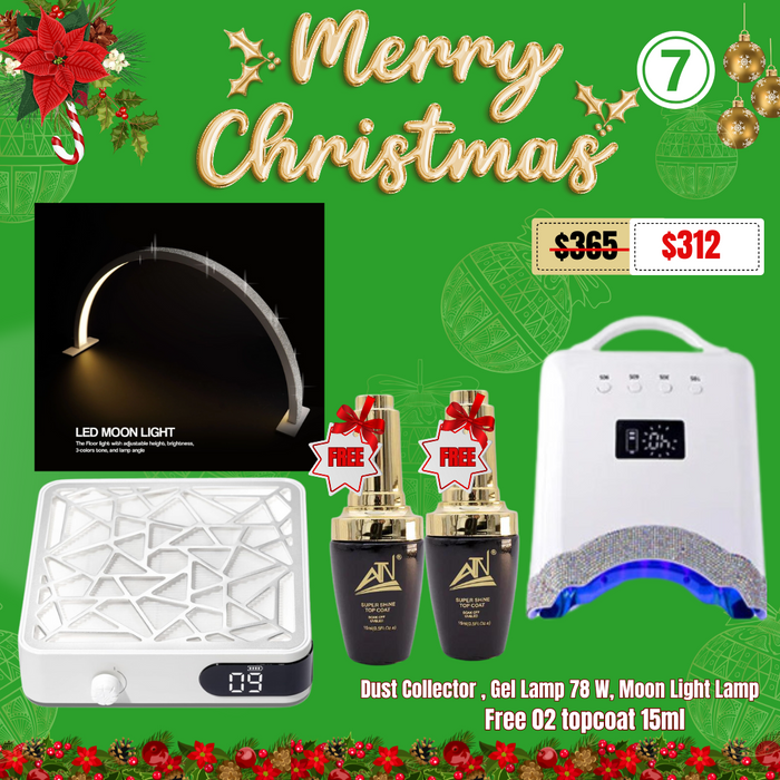 Christmas 2024 - Buy Dust Collector, Gel Lamp 78W, Moon Light Lamp Free 02 Top coat 15ml (7)