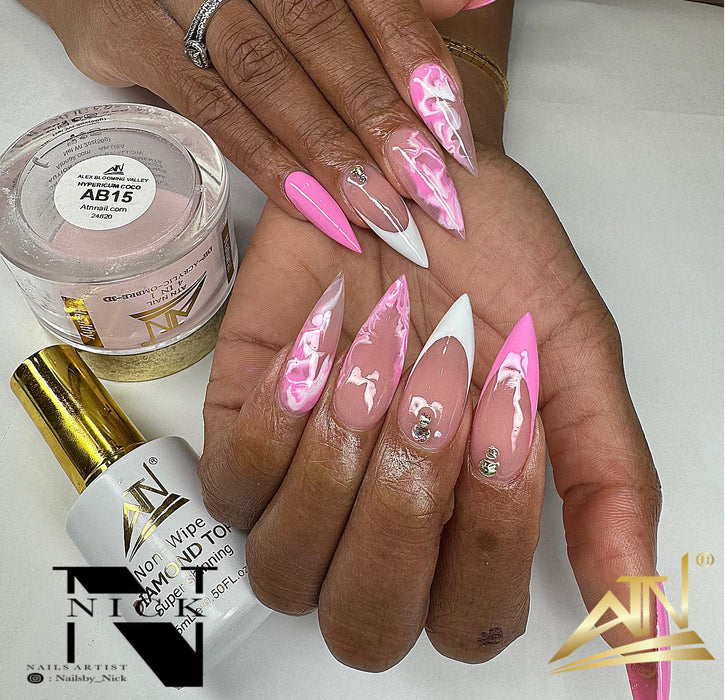 ATN New Diamond Top Coat  – No Wipe Gel Top for Mirror Shine & Long-Lasting Nails | LED/UV Curing | Professional Finish