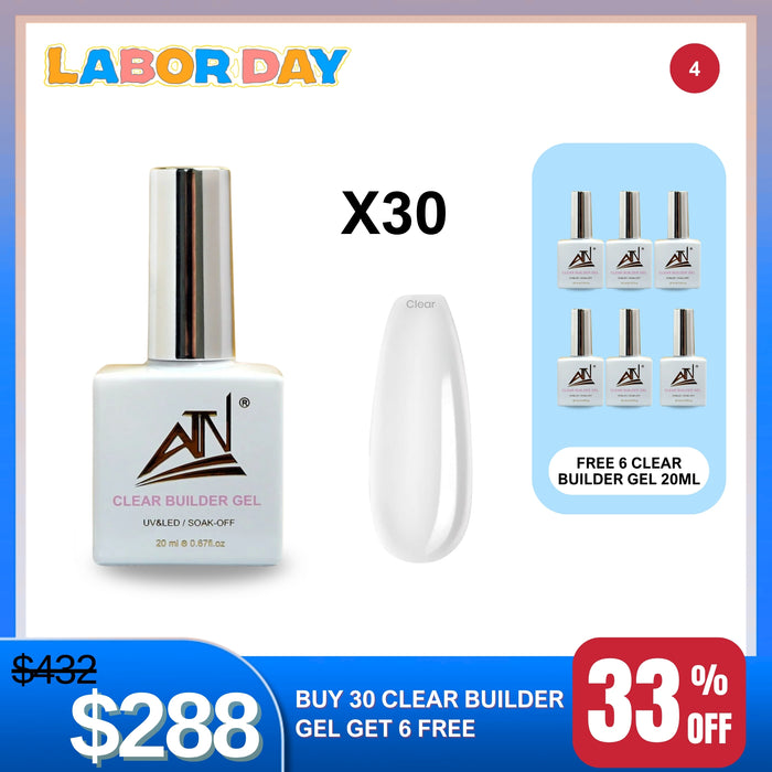 Labor Day - Clear Builder Gel 20ml – Buy 30 Get 6 Free (20ml Each)
