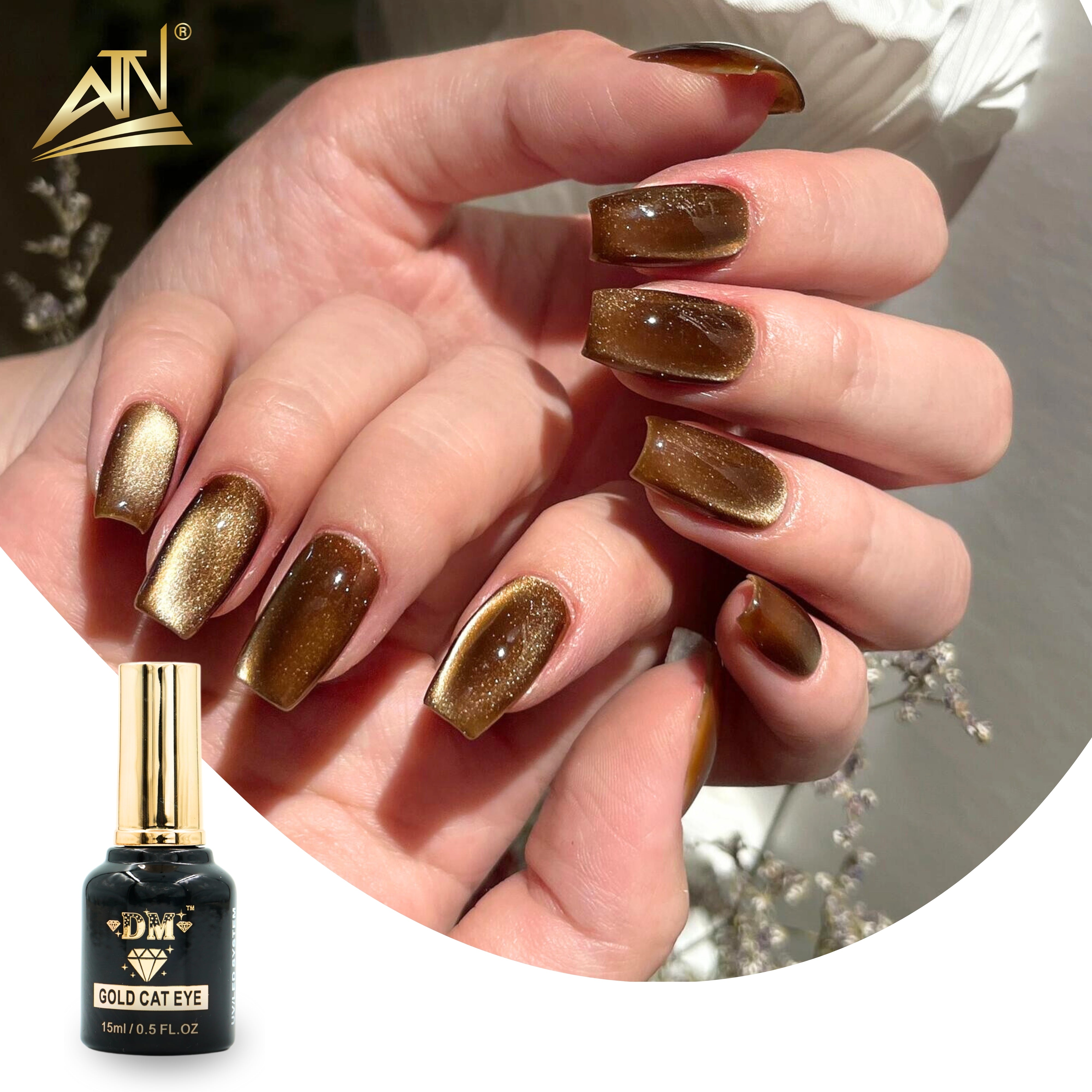Gold Cat Eye Gel Polish - Set 24 colors | DM Collection