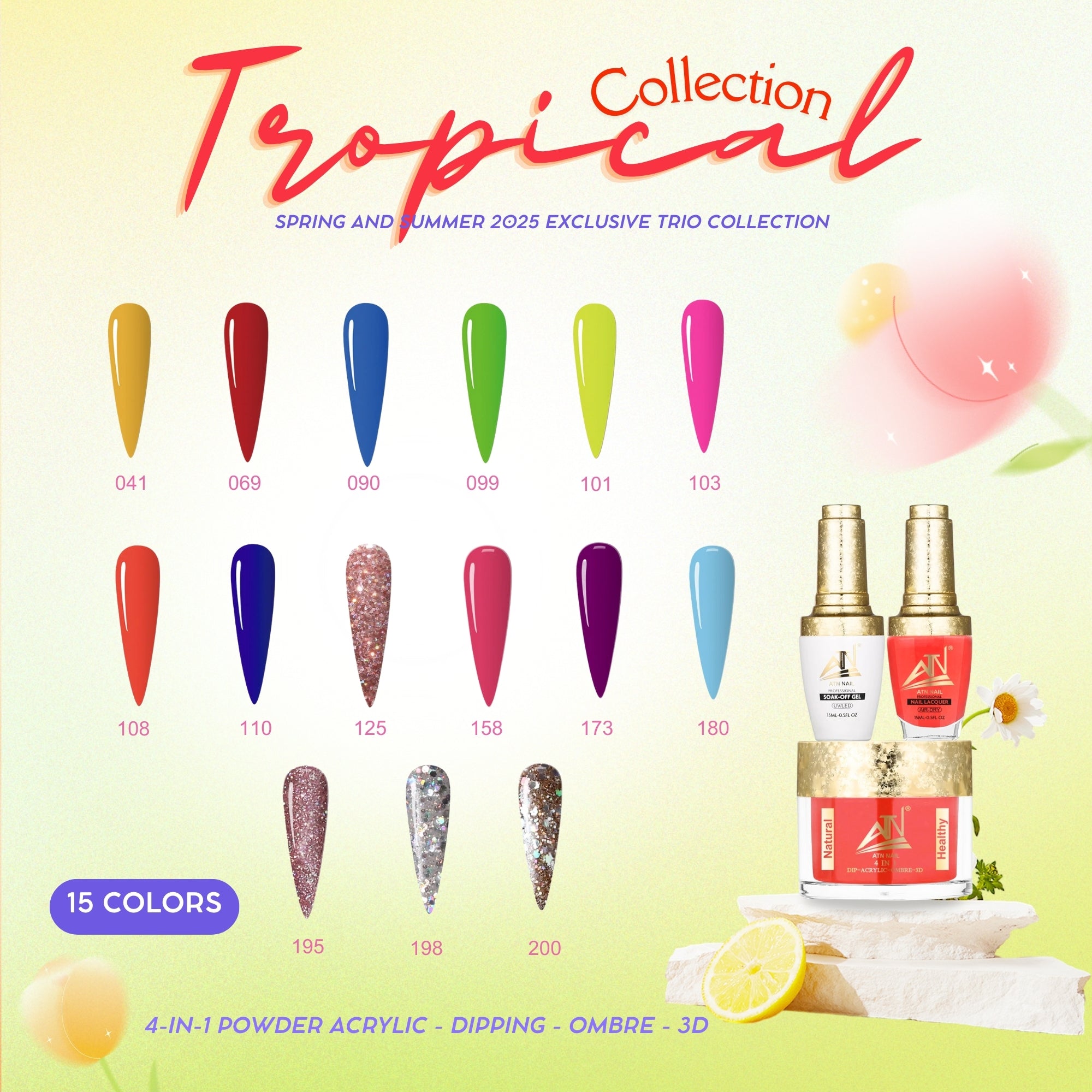 ATN Tropical Collection – Spring/Summer 2025 Nail Trio Set (Powder, Gel & Lacquer)