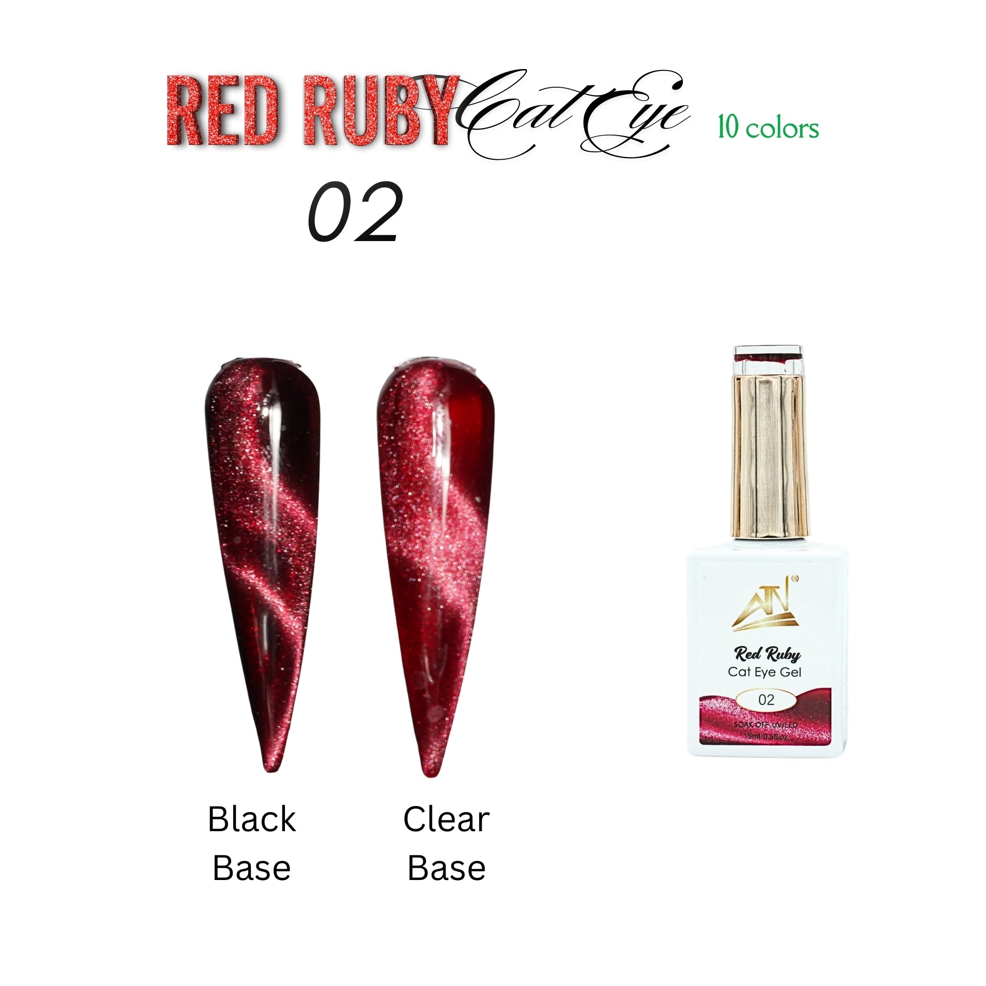 Red Ruby Cat Eye - Set 10 Colors